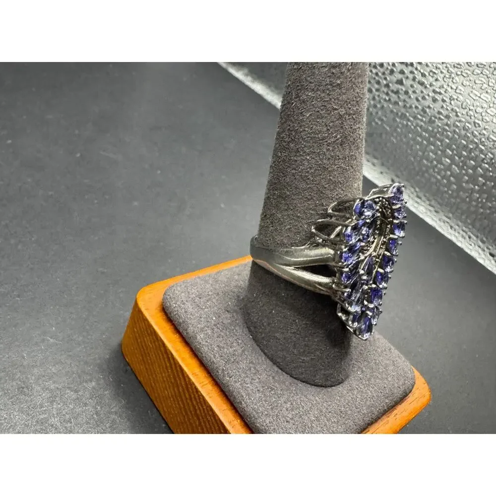STS Chuck Clemency 925 Sterling Silver Tanzanite Gemstone Ring Size 10